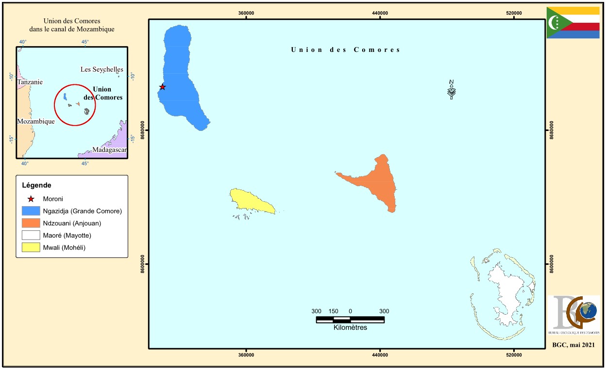 Carte Carte de localisation de l'Union des Comores